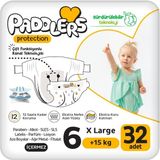 Paddlers Protection Bebek Bezi 6 Numara X-Large (15+ Kg) 32 Adet – Paket, Maksimum Koruma - Standart