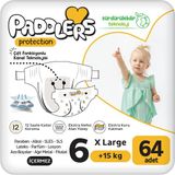 Paddlers Protection Bebek Bezi 6 Numara X-Large (15+ Kg) 32x2 Adet – 2’li Jumbo Set, Maksimum Koruma
