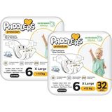 Paddlers Protection Bebek Bezi 6 Numara X-Large (15+ Kg) 64 Adet – 2’li Set, Maksimum Koruma - Standart