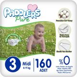 Paddlers Pure No:3 Midi 160 Adet Bebek Bezi