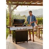 Padilon Gazlı Barbekü Mangal 4+1 Brülörlü Döküm Izgaralı 136X54X115 cm Çelik Malzeme ile Güçlü Performans