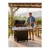 Padilon Gazlı Barbekü Mangal 4+1 Brülörlü Döküm Izgaralı 136X54X115 cm