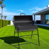 Padilon Kapaklı Kömürlü Mangal Barbekü Krom Kaplama Izgara 90x90x85 cm
