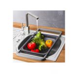 Padilon Silikon Katlanabilir Lavabo Üstü Süzgec Ayarlanabilir Kollu Antrasit Mutfak Süzgeci