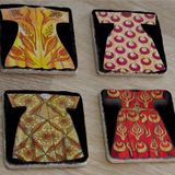 Padişah Kaftanları Doğal Taş Bardak Altlığı 4'lü set - Natural Stone Coasters