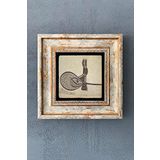 Padişah Tuğrası Çerçeveli Taş Tablo 20x20 cm-Wall Decor Oscar Stone Decor