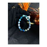 Padore Accessory "denizden Gelen Huzur: Mavi Akik Ve Akuamarin Doğal Taş Bileklik | Sertifikalı > Handcrafted