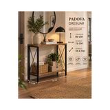 Padova Dresuar 80X72x25,5 Cm | Metal Ayaklı Ahşap Raflı Dekoratif Antre Konsol