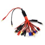 Padrasey RC Lipo Pil Şarj Adaptörü Konnektör Ayırıcı Kablo, 19'u 1 Arada Ahtapot Kablosu 4,0 mm Muz Fiş Kurşun Kablosu, XT60, EC3, EC5, HXT4MM, Tamiya, JST, T-Dean, TRX, Futaba için