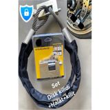PADRİ 3'lü Motosiklet Kilitleme Seti (2 METRE 14 MM KESİLMEZ ÇELİK HALAT ZİNCİR KİLİT U BAR DİSK KİLİDİ)