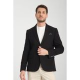 Padure Erkek Koyu Lacivert Slim Fit Dar Kesim Desenli Mevsimlik Blazer Ceket Koyu Lacivert 56