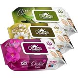 Pafilya Islak Havlu Mendil 120 Yaprak Karma 3 Lü Set (Zeytin-Papatya-Orkide) 360 Yaprak