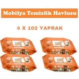 Pafilya Mobilya ve Yüzey Temizlik Havlusu 4X102 Yaprak - 4'lü paket