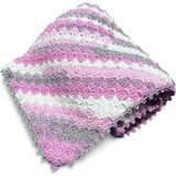 Pafuli El Örgüsü Kuti's Gonca Bebe Batik Bebek Battaniyesi Şekerleme (90X90 Cm) - Pembe - 90 x 90 cm