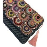 Pafuli El Yapımı Etnik Clutch Çanta Mavi