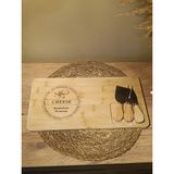 Paganca Bambu Peynir Sunum / Kesme Tahtası, Çatal, Spatula ve Bıçak Seti - 40 x 18 cm