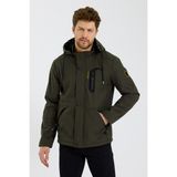 Paganni Su ve Rüzgar Geçirmez Içi Kürklü Softshell Erkek Mont - Haki - Haki