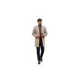 Pagano Erkek Bej Ceket Yaka Slim Fit Kaşe Kaban Bej 58