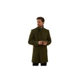 Pagano Erkek Haki Şal Yaka Slim Fit Kaşe Kaban Haki 48