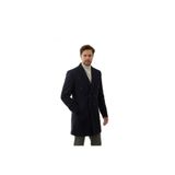Pagano Erkek Koyu Lacivert Kruvaze Sivri Yaka Slim Fit Kaşe Kaban Koyu Lacivert 58