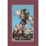 Page of Swords - Tarot Card Notebook - Card No.54 (Color Ed.): A5 Ruled Lined Tarot Journal Diary Sketchbook Notebook - Page of Swords (Curiosity and Communication)