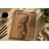 Pagos Yayınları Wise Owl A4 Eskiz Defteri | 120 gr Kalın Kağıt | 50 Yaprak (100 Sayfa) | Üstten Spiralli | Kraft Kapak