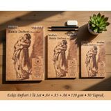Pagos Yayınları Wise Owl A4+A5+A6 Eskiz Defteri Seti | 120 gr Kalın Kağıt | Üstten Spiralli | Kraft Kapak | 3'lü Set