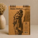 Pagos Yayınları Wise Owl A5 Eskiz Defteri | 120 gr Kalın Kağıt | 50 Yaprak (100 Sayfa) | Üstten Spiralli | Kraft Kapak