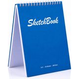 Pagos Yayınları Wise Owl Premium A5 SketchBook Sert Kapak Eskiz Defteri | 200 gr Kağıt | 30 Yaprak (60 Sayfa) | Karakalem & Teknik Çizim İçin - Mavi - 14,8 x 21 cm
