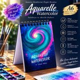 Pagos Yayınları Wise Owl Premium A6 Suluboya ve Akrilik Defteri | 350 gr Grenli Kar Tanesi Dokulu Kağıt | 15 Sayfa | Sert Kapak - 8 Renk - 10,5 x 14,8 cm - Suluboya Defteri