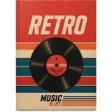 Pagos Yayınları Wise Owl Retro Plak Tasarımlı A5 Sert Kapaklı Çizgisiz Defter – 80 Yaprak 80 gr Müzik Temalı Konsept Defter