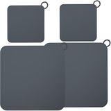 PAGOW 4 adet Kare Silikon Küvet Tıpası, Büyük Düz Tahliye Kapağı, Mutfak, Banyo, Çamaşır için Güçlü Özellikli Küvet Tıpaları (Uzunluk: 19,7 cm x 19,7 cm, 11,9 cm x 11,9 cm)