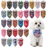 Pai Sence 30 paket köpek bandanaları toplu küçük köpekler kediler için cins Paisley Polyester baskı bir tarafı Bandana geri dönüşümlü üçgen Bandana kız erkek bakım S