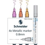 Paint-It Metalik Marker 4'lü Set (Set 2, Çizgi Kalınlığı 0,8 Mm, Yeni Pigment Teknolojisi, Güçlü Parıltı Efekti) Gümüş, Altın, Bakır, Mor - -- - Option-1