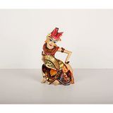 Painted Janger Lady, El Yapımı Ahşap Heykel, Bali El Yapımı Yelpazeli Dansçı Heykeli
