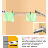 Pakas Balkon PKS 03 Duvara Monte Çamaşır Kurutma Askısı Alüminyum Malzemeden Yapılmış