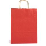 Paket Parti Büküm Saplı Kraft Kağıt Çanta Kırmızı 25X12X31(25'LI)