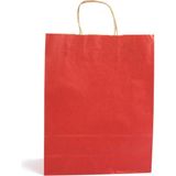 Paket Parti Büküm Saplı Kraft Kağıt Çanta Kırmızı 32X12X41(25'LI)