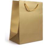 Paket Parti Karton Çanta Mat Altın Selefonlu 18X23X10 cm (12'li)