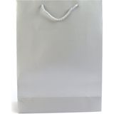 Paket Parti Karton Çanta Mat Gümüş Selefonlu 14X17X6 cm (25'li)
