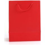 Paket Parti Karton Üzeri Mat Selefonlu Kırmızı Çanta 18X23X10 Cm(12'li)