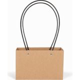 Paket Parti Paketparti Kraft Çiçek Taşıma Çantası 21cmx11cm h:12cm (2'li)