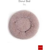Pakeway Anti Stres Yıkanabilir Kaydırmaz Pofuduk Peluş Kedi Köpek Yatağı - Bej - 80 cm