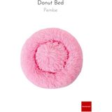 Pakeway Anti Stres Yıkanabilir Kaydırmaz Pofuduk Peluş Kedi Köpek Yatağı - Pembe - 60 cm