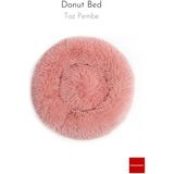 Pakeway Anti Stres Yıkanabilir Kaydırmaz Pofuduk Peluş Kedi Köpek Yatağı - Toz Pembe - 50 cm