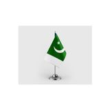 Pakistan İslam Cumhuriyeti Tekli Saten Masa Bayrağı Seti