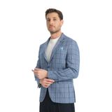 Pakito Erkek İndigo Ekose Slim Fit Mono Yaka Spor Blazer Ceket İndigo 50