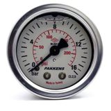 Pakkens 0-16 Bar 50 mm Arkadan Bağlantılı Gliserinli G 1/4 inç Manometre