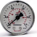 Pakkens 0-25 Bar 63 mm Arkadan Bağlantılı Kuru G 1/4 inç Manometre