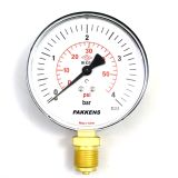 Pakkens 0-4 Bar 100 mm Alttan Bağlantılı Kuru G 1/2 inç Manometre